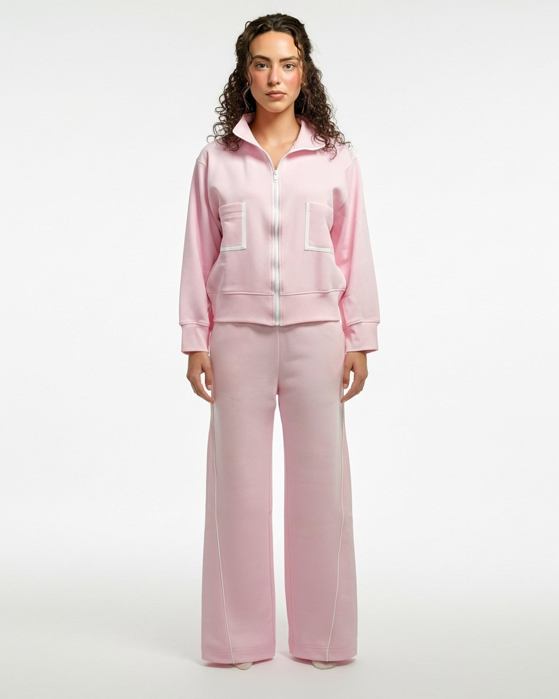 Buy Sajiero Fleece Tracksuit – Comfy Zip - Pink in Pakistan