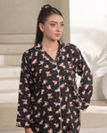 Buy Sajiero Linen Pajama Suit with Scrunchie - Dusky Rose in Pakistan