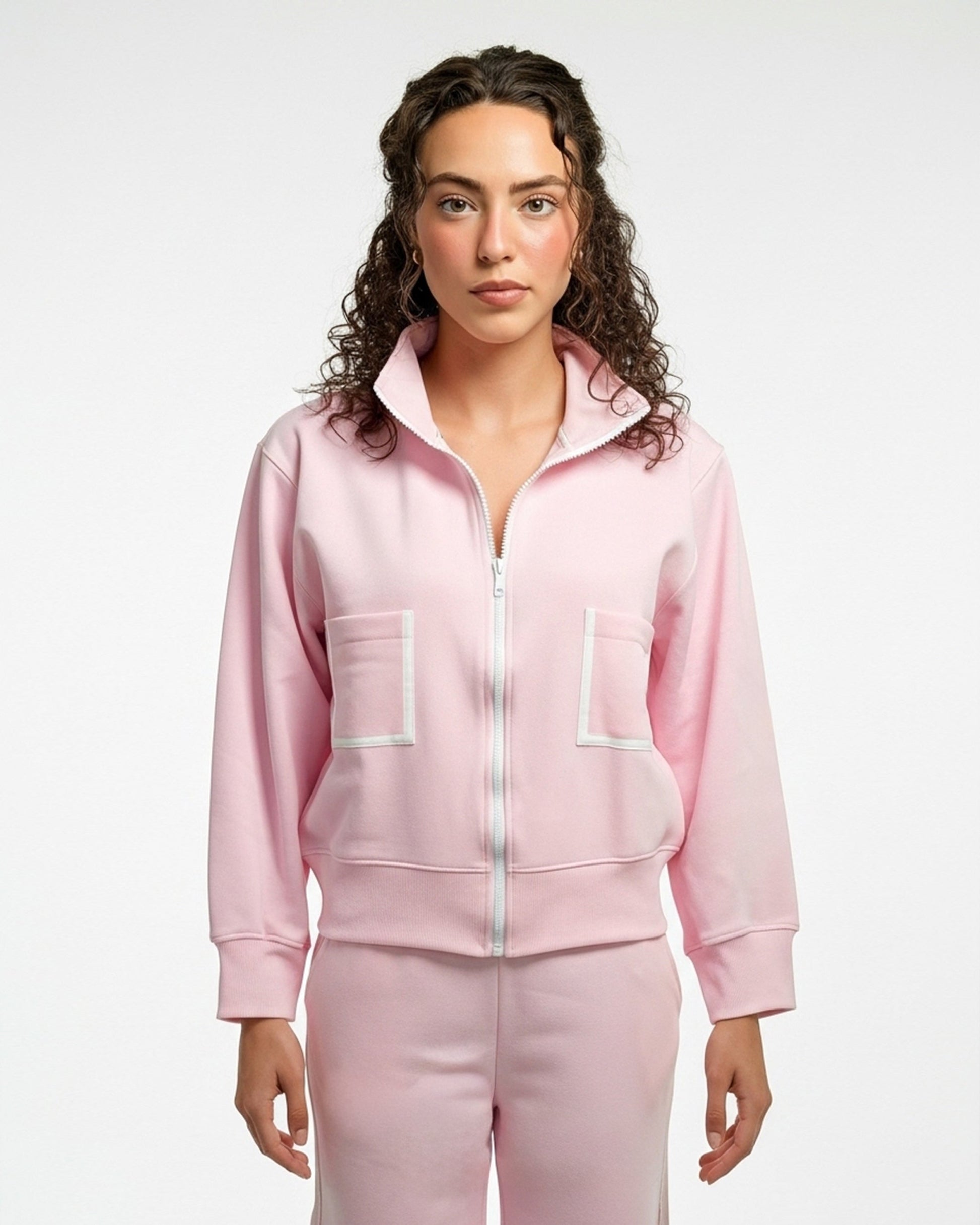 Buy Sajiero Fleece Tracksuit – Comfy Zip - Pink in Pakistan