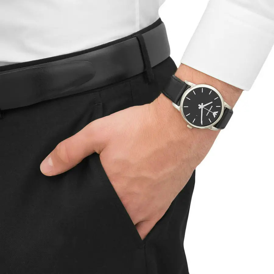 Buy Emporio Armani Luigi Black Dial Black Leather Strap Watch for Men - AR1692 in Pakistan