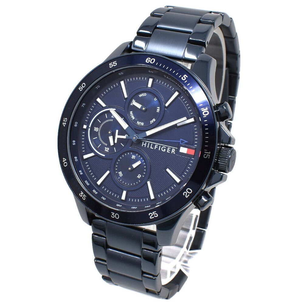 Buy Tommy Hilfiger Mens Quartz Stainless Steel Blue Dial 46mm Watch - 1791720 in Pakistan