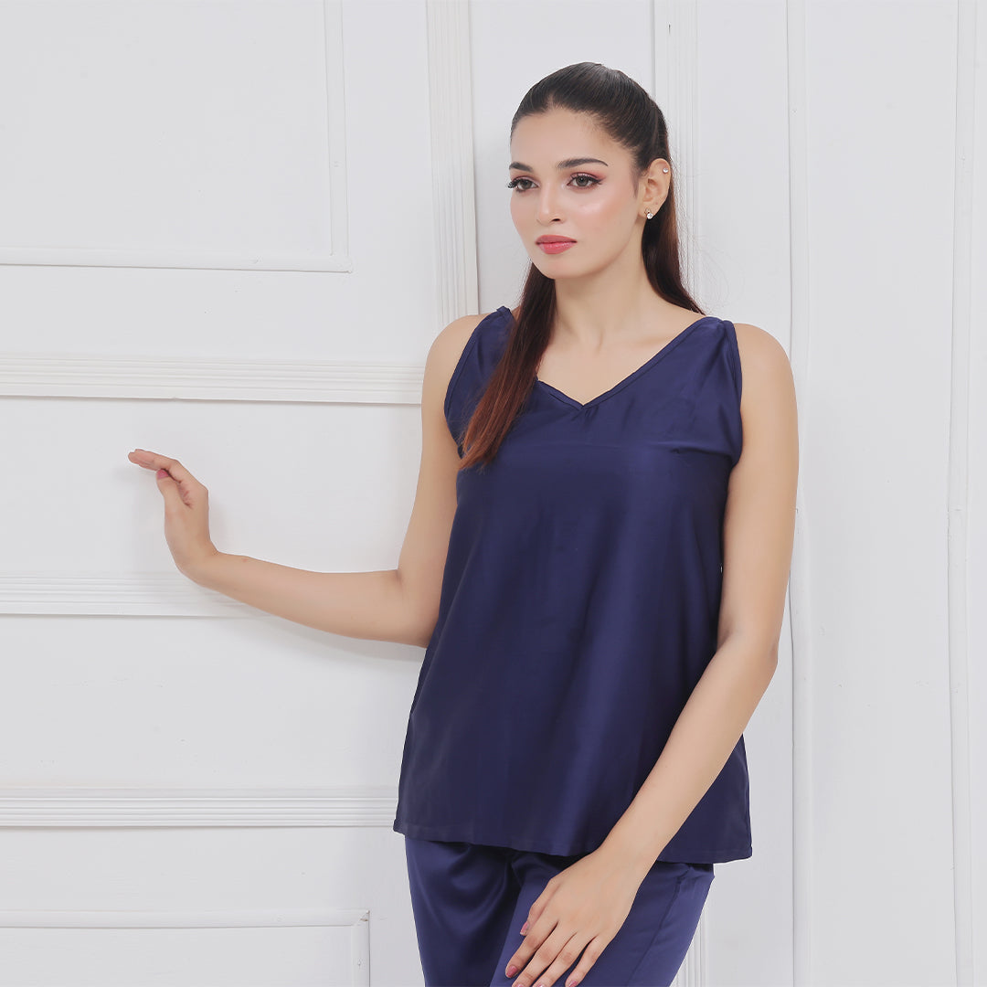 Buy Sajiero Silk Sleeveless Pj Suit - Dream Silk in Pakistan