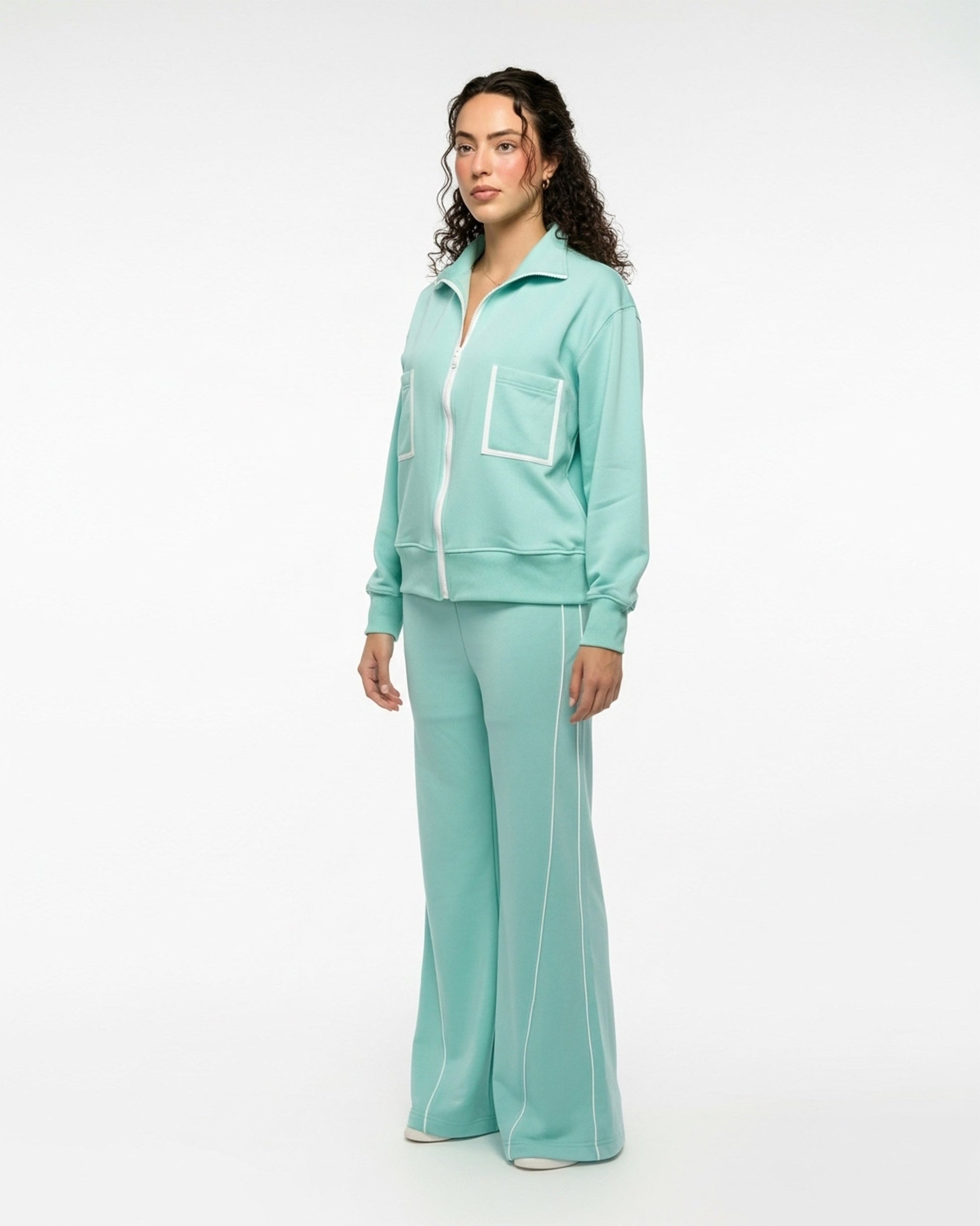 Buy Sajiero Fleece Tracksuit – Comfy Zip - Aqua in Pakistan