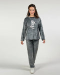 Buy Sajiero Fleece Pajama Suit - Grey Cozy in Pakistan