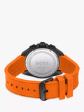 Buy Hugo Boss Volane Chronograph Black Dial Orange Rubber Strap Mens Watch 45mm 5ATM - 1513957 in Pakistan
