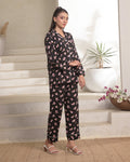 Buy Sajiero Linen Pajama Suit with Scrunchie - Dusky Rose in Pakistan