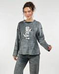 Buy Sajiero Fleece Pajama Suit - Grey Cozy in Pakistan