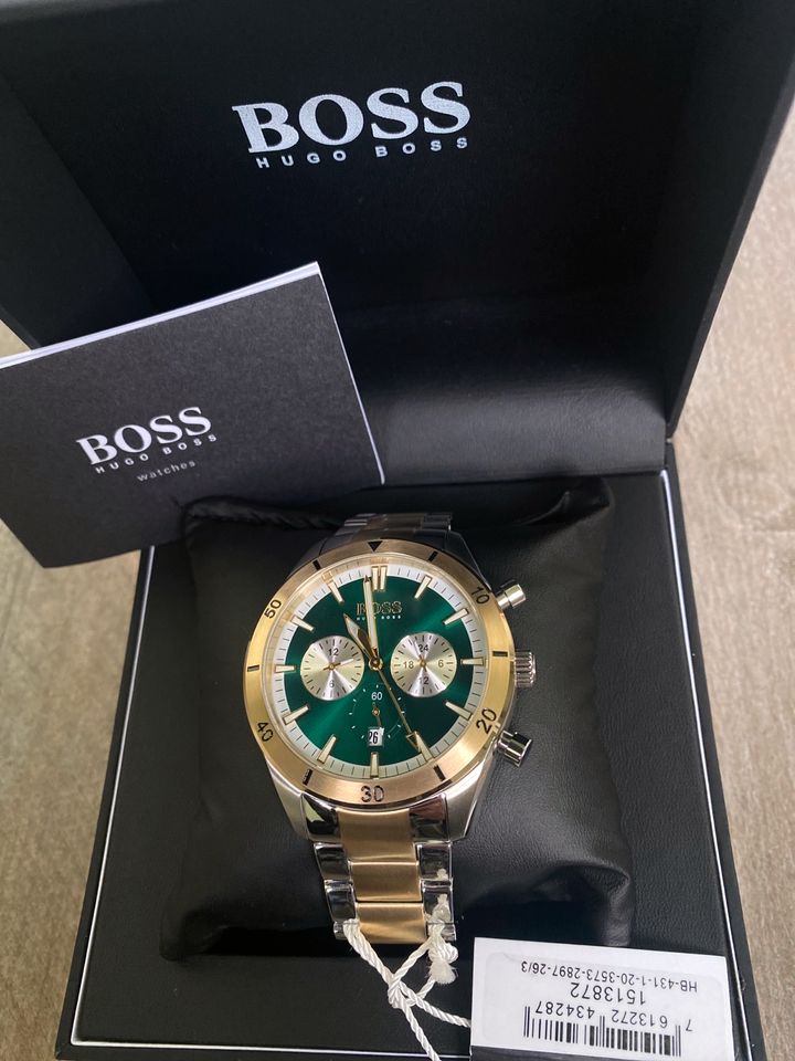 Buy Hugo Boss Mens Chronograph Quartz Stainless Steel Green Dial 44mm Watch - 1513872 in Pakistan
