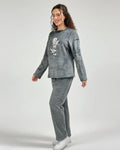 Buy Sajiero Fleece Pajama Suit - Grey Cozy in Pakistan