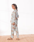 Buy Sajiero Linen Pajama Suit with Scrunchie - Rose Mist in Pakistan