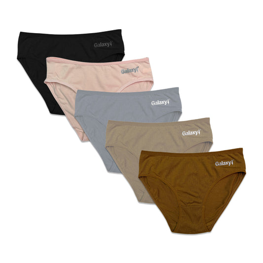 Buy Pack of 5 Briefs Panties - Galaxy Cotton in Pakistan