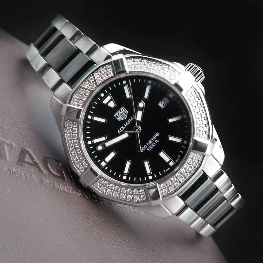 Buy Tag Heuer Aquaracer Lady 300M Black Dial with Diamonds Two Tone Steel Strap Watch for Women - WAY131E.BA0913 in Pakistan