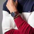 Buy Tommy Hilfiger Mens Quartz Leather Strap Grey Dial 48mm Watch - 1791562 in Pakistan
