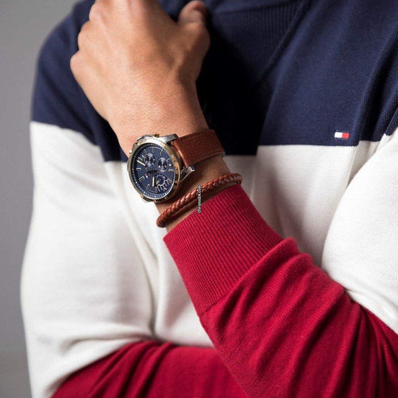Buy Tommy Hilfiger Mens Quartz Leather Strap Grey Dial 48mm Watch - 1791562 in Pakistan