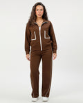 Buy Sajiero Fleece Tracksuit – Comfy Zip - Brown in Pakistan