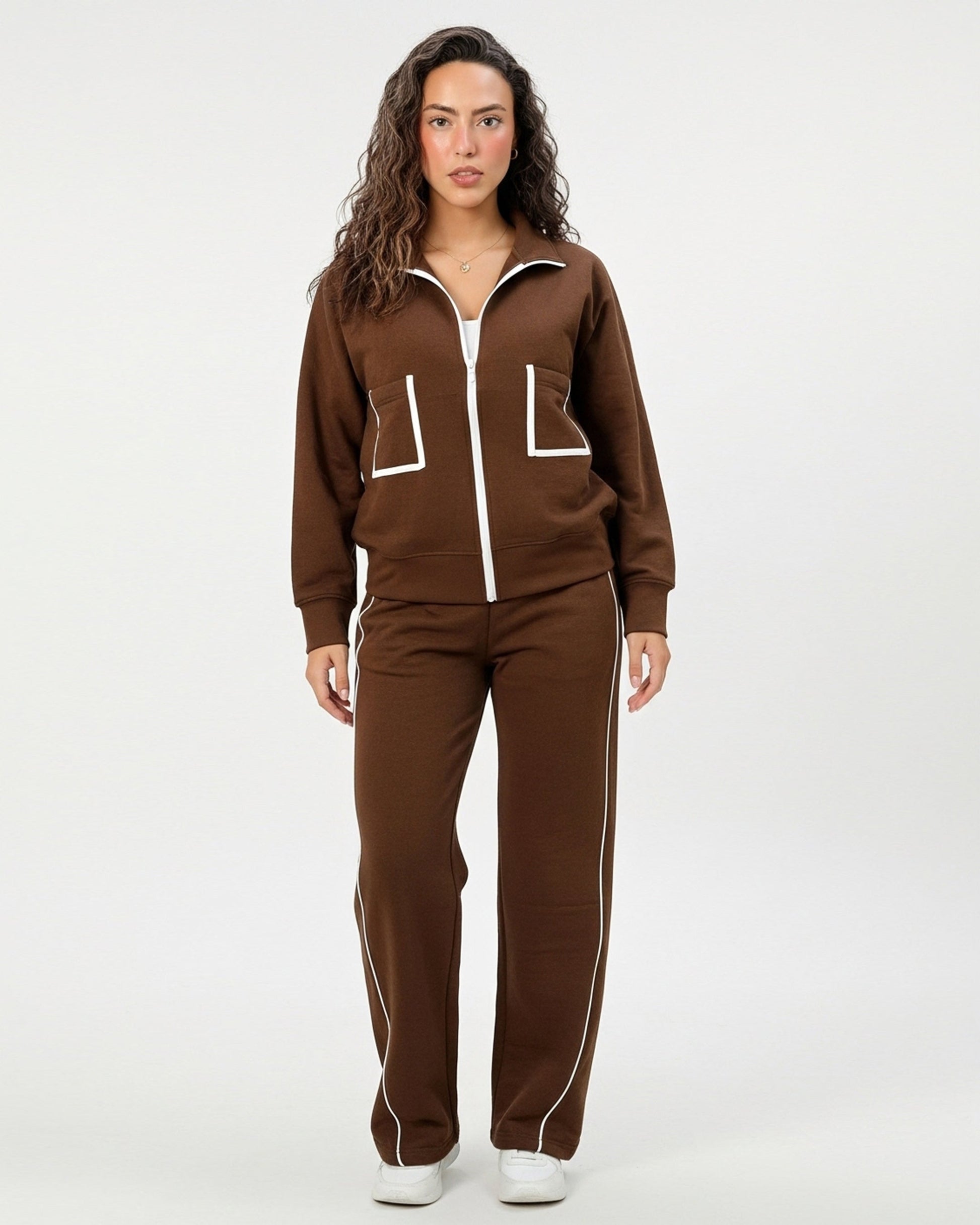 Buy Sajiero Fleece Tracksuit – Comfy Zip - Brown in Pakistan