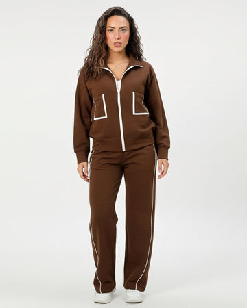 Buy Sajiero Fleece Tracksuit – Comfy Zip - Brown in Pakistan