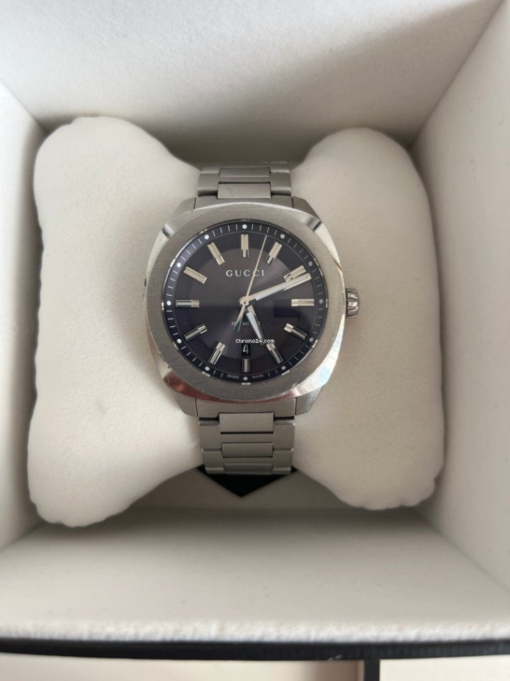 Buy Gucci G Timeless Black Dial Silver Steel Strap Watch for Men - YA142401 in Pakistan