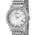 Buy Gucci G Timeless Mother of Pearl Dial with Diamonds Silver Steel Strap Watch for Women - YA126506 in Pakistan