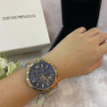 Buy Emporio Armani Blue Dial Two Tone Steel Strap Watch for Men - AR80025 in Pakistan