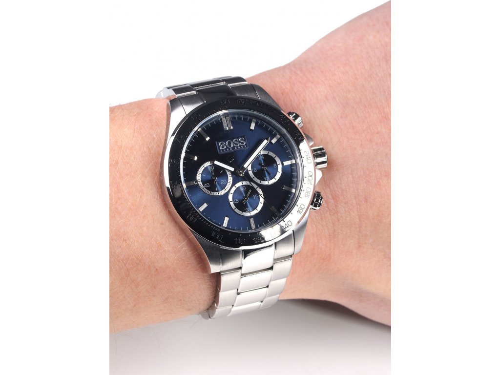 Buy Hugo Boss Mens Chronograph Quartz Stainless Steel Blue Dial 46mm Watch - 1512963 in Pakistan