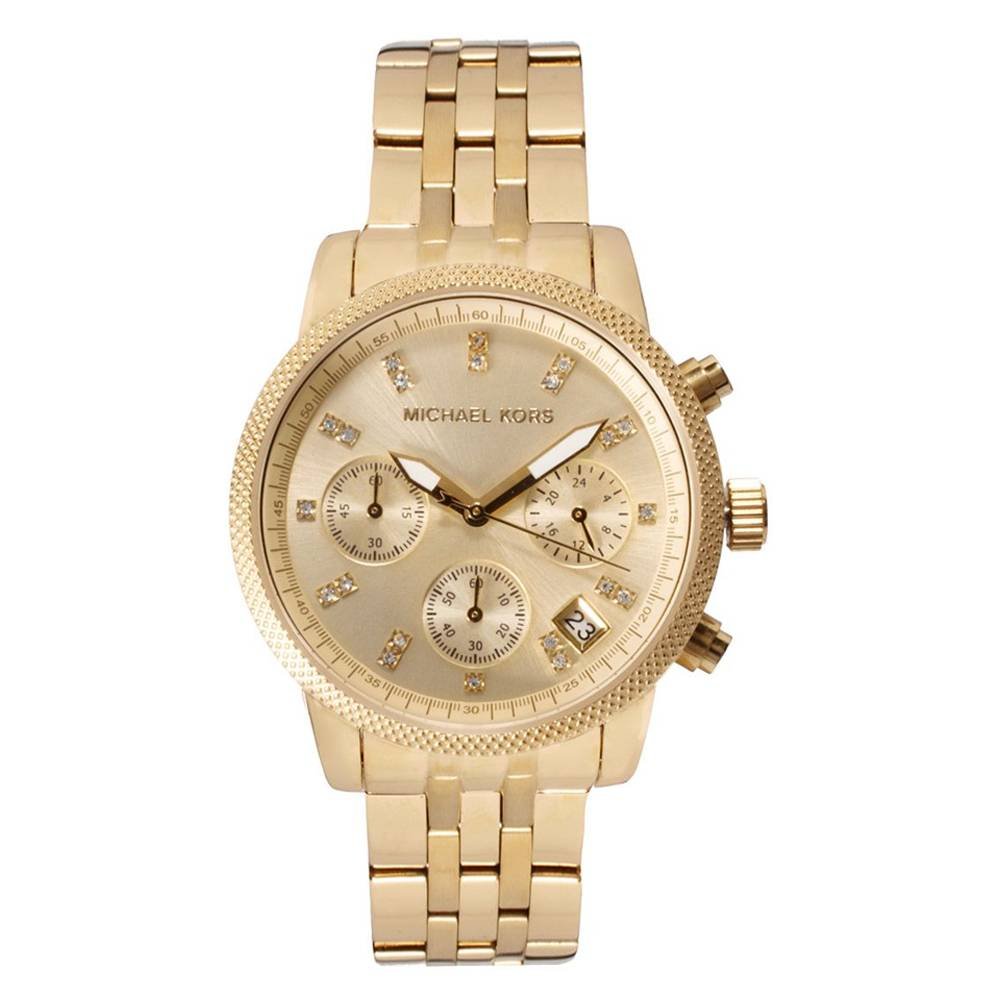 Buy Michael Kors Ritz Chronograph Gold Dial Gold Stainless Steel Strap Ladies Watch - Mk5676 in Pakistan