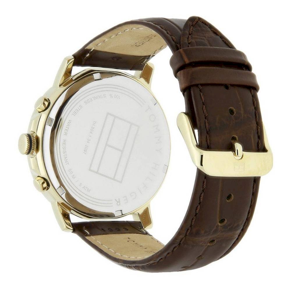 Buy Tommy Hilfiger Keagen Silver Dial Brown Leather Strap Watch for Men - 1791291 in Pakistan