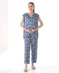 Buy Sajiero Silk PJ Set with Scrunchies - Flora Vee in Pakistan