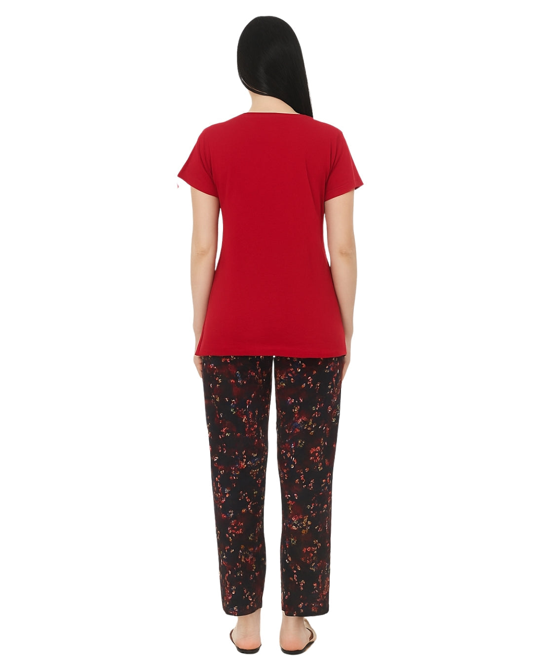 Buy Sajiero Cotton PJ Set - Crimson Flutter in Pakistan