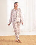 Buy Sajiero Silk Pajama Suit with Scrunchie - Joyful Hearts in Pakistan