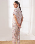 Buy Sajiero Silk Pajama Suit with Scrunchie - Rainbow Bliss in Pakistan