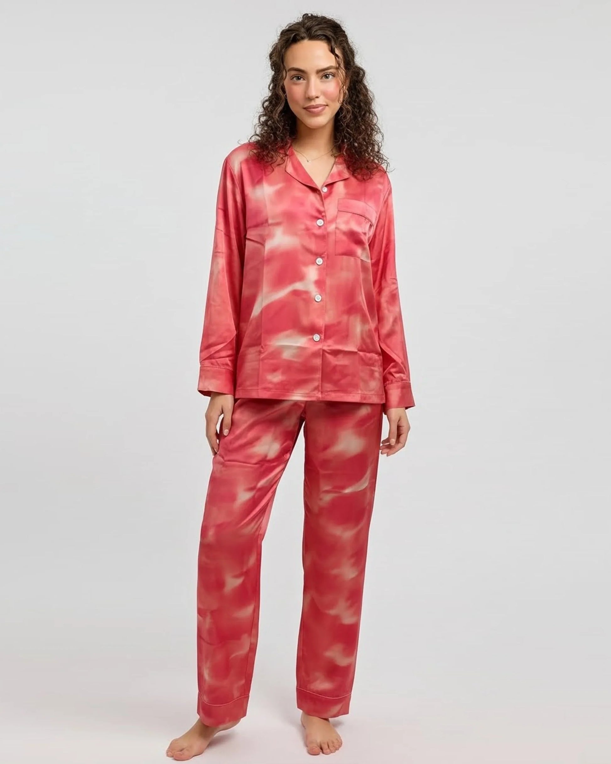 Buy Sajiero Linen Pajama Suit - Rose Dusk in Pakistan