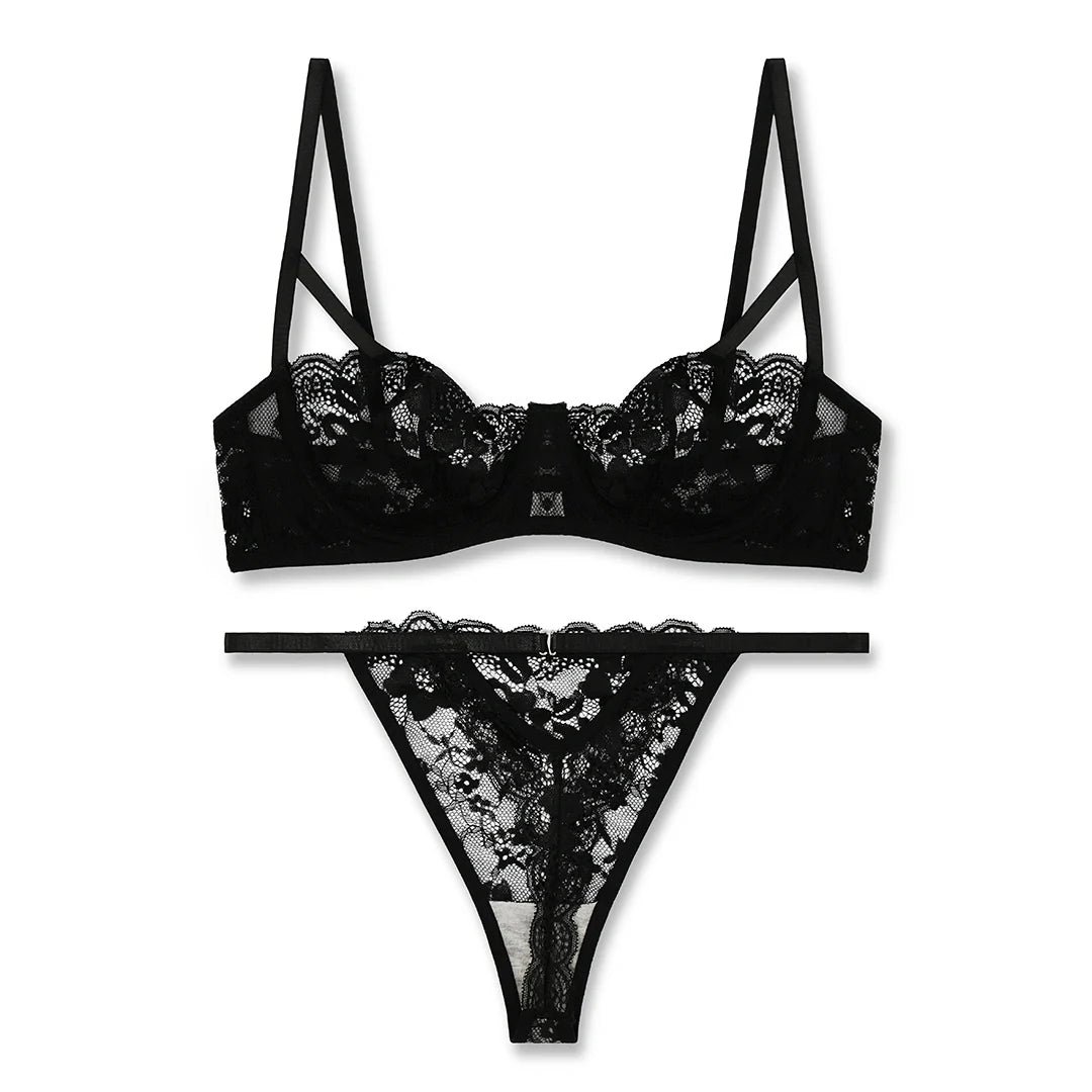 Buy Sajiero Bra Set - Black Lace Net in Pakistan