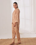 Buy Sajiero Silk Pajama Suit with Scrunchie - Cosmic Calm in Pakistan