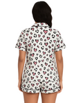 Buy Sajiero Silk PJ Set with Scrunchies - Snow Leopard in Pakistan