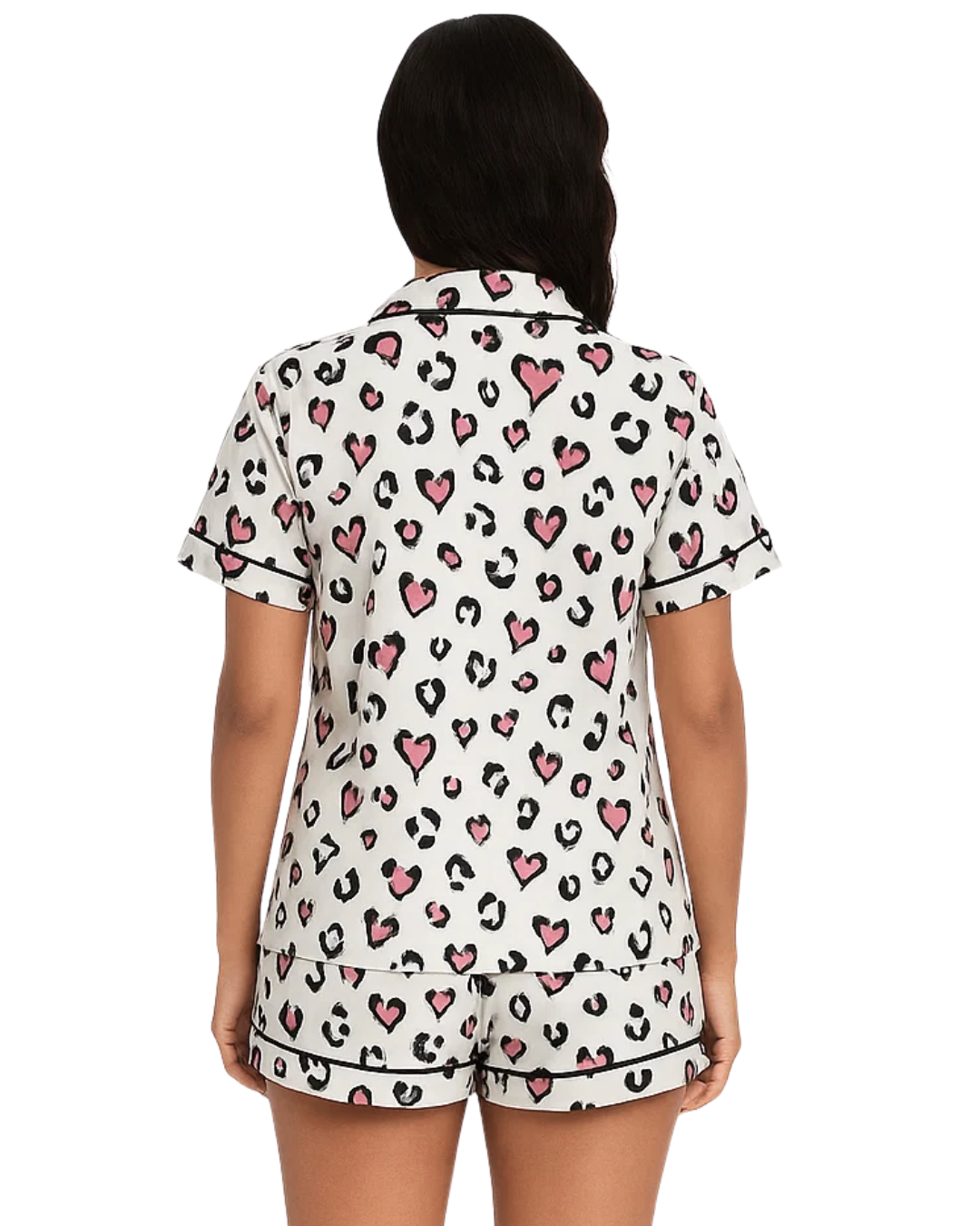 Buy Sajiero Silk PJ Set with Scrunchies - Snow Leopard in Pakistan