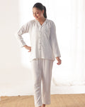 Buy Sajiero Linen Pajama Suit - SoftDot Sheer in Pakistan