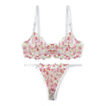 Buy White Floral Non Padded Bra and Panty Set in Pakistan