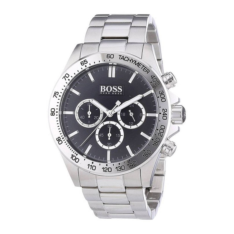 Buy Hugo Boss Mens Chronograph Quartz Stainless Steel Black Dial 46mm Watch - 1512965 in Pakistan