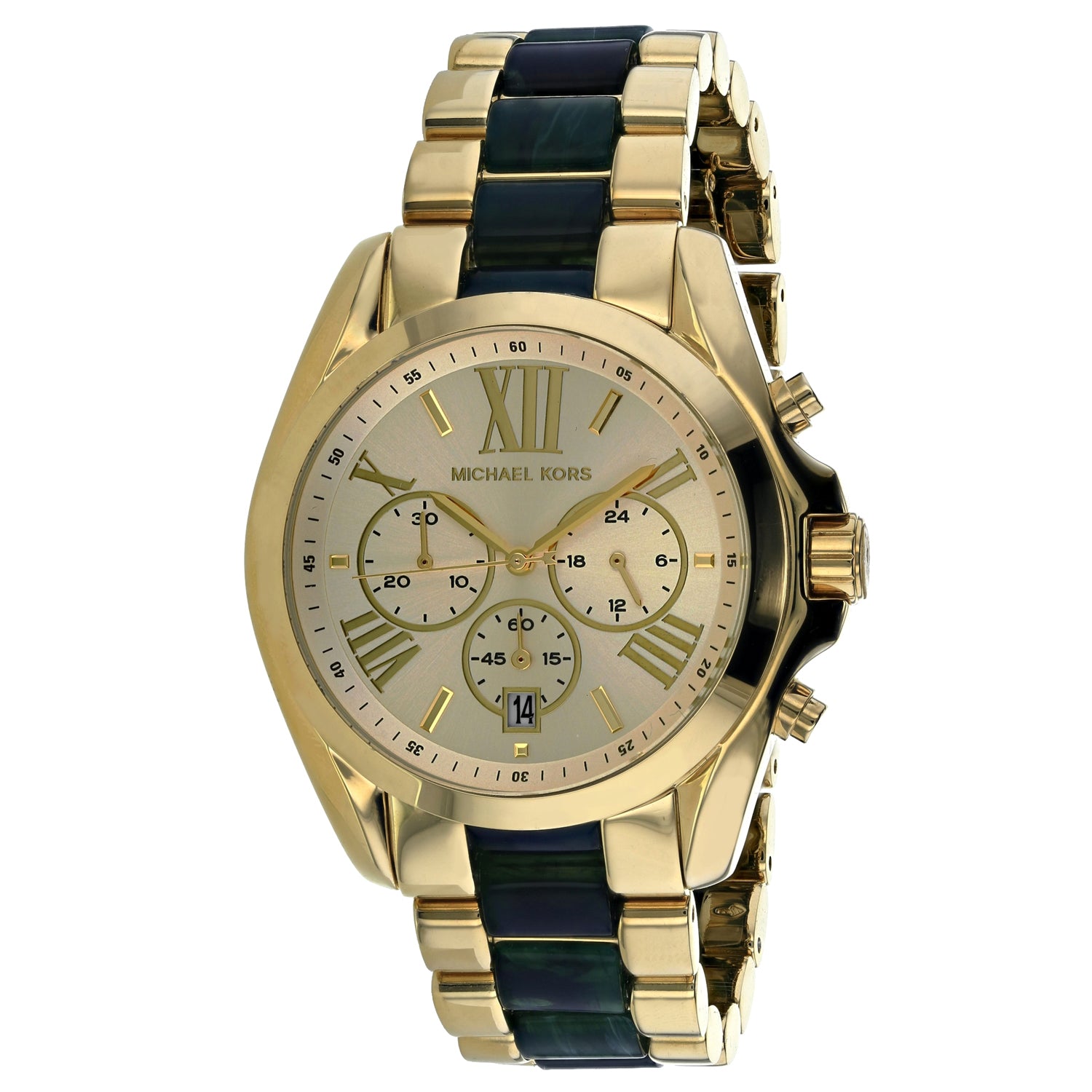 Buy Michael Kors Bradshaw Chronograph Gold Dial Two Tone Strap Ladies Watch - Mk6397 in Pakistan