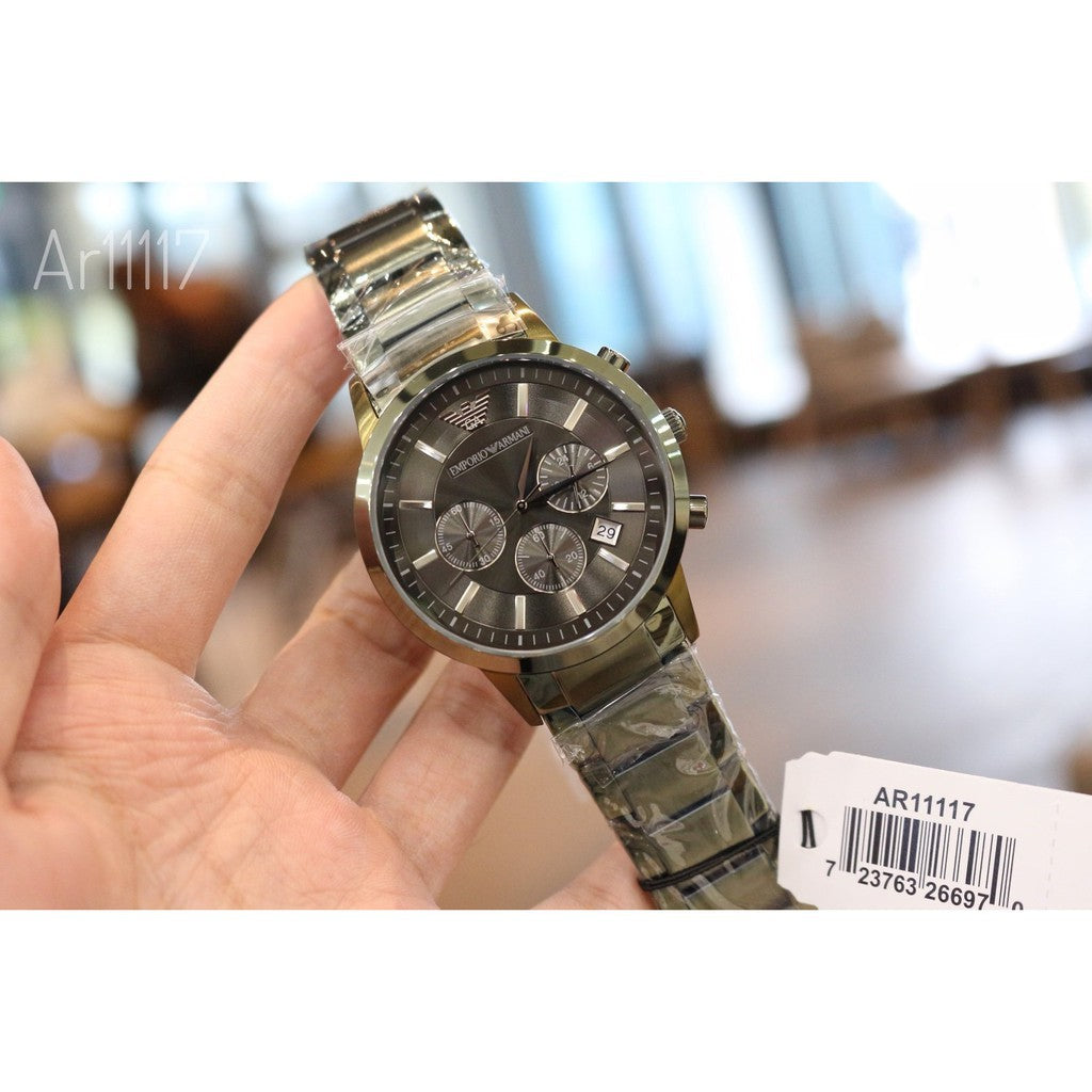Buy Emporio Armani Men's Chronograph Quartz Stainless Steel Grey Dial 43mm Watch AR11117 in Pakistan