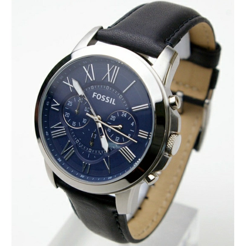 Buy Grant Navy Blue Dial Black Leather Strap Watch For Men in Pakistan