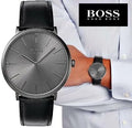 Buy Hugo Boss Mens Quartz Black Leather Strap Grey Dial 40mm Watch - 1513540 in Pakistan