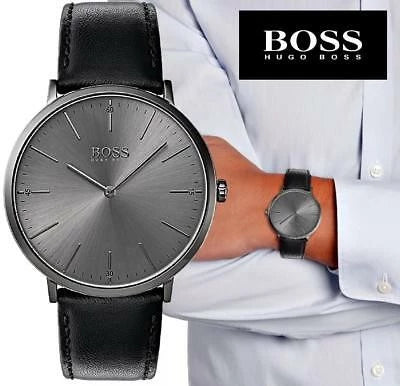 Buy Hugo Boss Mens Quartz Black Leather Strap Grey Dial 40mm Watch - 1513540 in Pakistan
