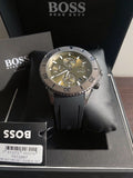 Buy Hugo Boss Gents Stainless Steel Case With Black Silicon Rubber Strap And Green Chronograph Dial Watch - 1513967 in Pakistan