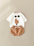 Buy SHEIN 2pcs/Set Baby Boy's Ice Cream Patch Short Sleeve T-Shirt And Shorts Set in Pakistan