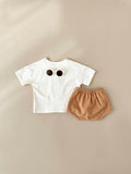 Buy SHEIN 2pcs/Set Baby Boy's Ice Cream Patch Short Sleeve T-Shirt And Shorts Set in Pakistan