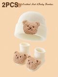 Buy SHEIN 2pcs Baby Bear Knit Hats And Socks, Soft And Warm For Boys And Girls Daily Use. in Pakistan