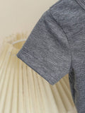 Buy SHEIN 2pcs Baby/Toddler Boys Casual Gray Short Sleeve Top And Plaid Shorts Set Home Clothing in Pakistan