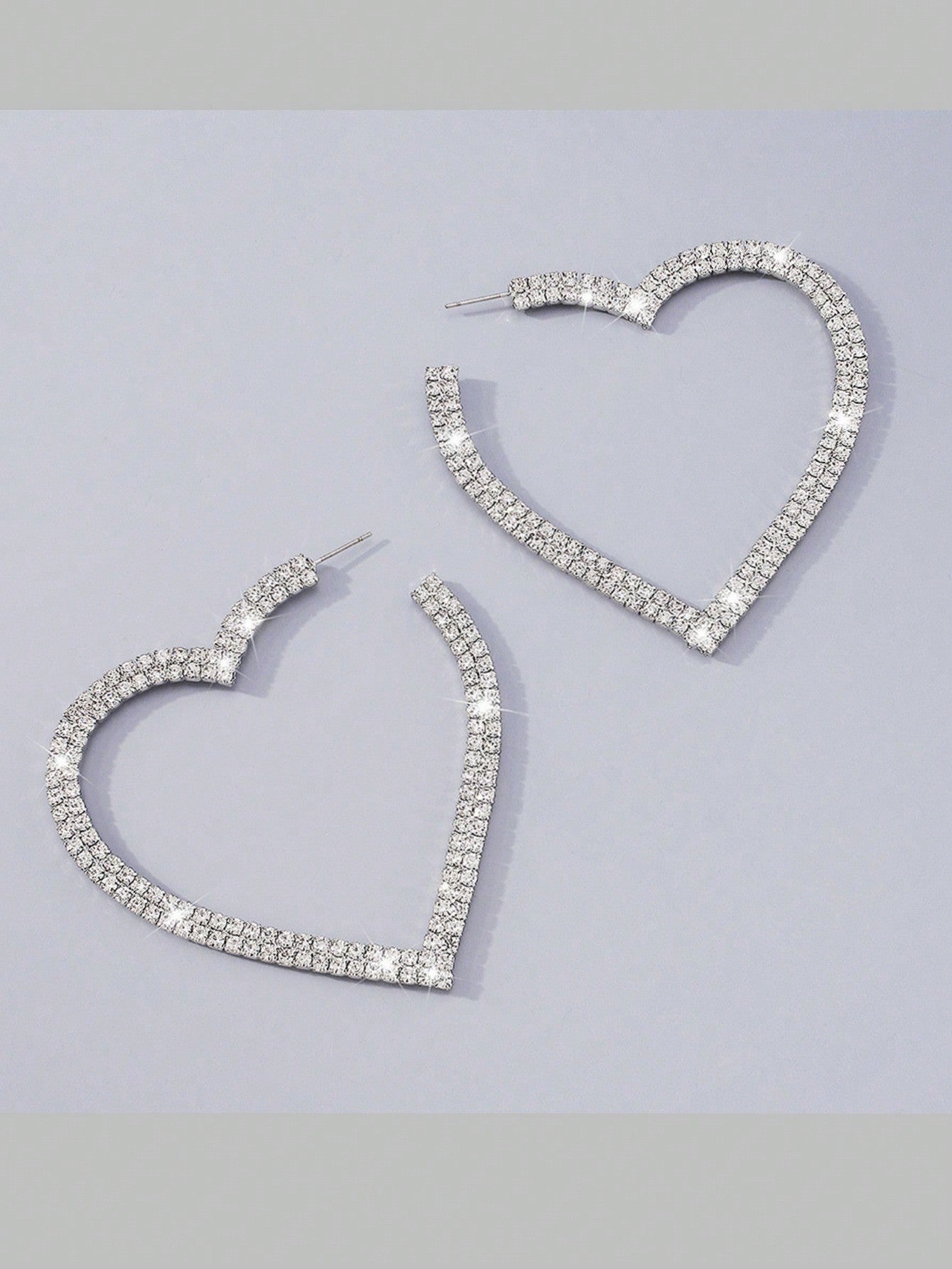 Buy SHEIN 2pcs Copper Material Luxury Heart Shaped Earrings For Valentine's Day in Pakistan